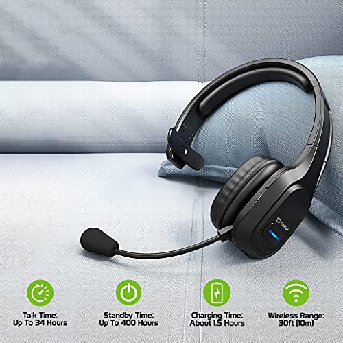 Works for Galaxy S21/Ultra/S21+/Plus/5G by Cellet PRO Wireless Headset Works for Samsung Galaxy S21/Ultra/S21+/Plus with Boom Dual V5.0 Bluetooth Plus 3.5mm 1/8 Backup Cable (Black)