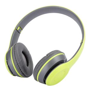 Bewinner1 Wireless Bluetooth Headset, Mobile Phones Computers Tablets Noise Reduction Headset with Memory Card Slot Over-Ear Headphones for Listening Music Watching Movie Playing Games(Green)