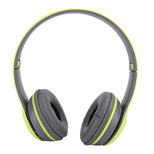 Bewinner1 Wireless Bluetooth Headset, Mobile Phones Computers Tablets Noise Reduction Headset with Memory Card Slot Over-Ear Headphones for Listening Music Watching Movie Playing Games(Green)