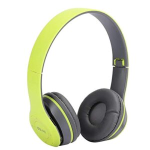 bewinner1 wireless bluetooth headset, mobile phones computers tablets noise reduction headset with memory card slot over-ear headphones for listening music watching movie playing games(green)