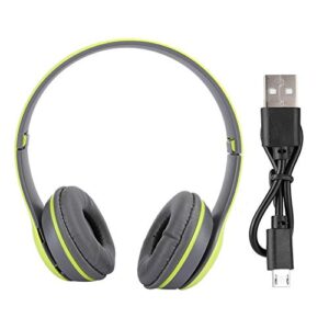 Bewinner1 Wireless Bluetooth Headset, Mobile Phones Computers Tablets Noise Reduction Headset with Memory Card Slot Over-Ear Headphones for Listening Music Watching Movie Playing Games(Green)