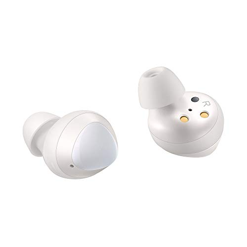 SAMSUNG Galaxy Buds 2019, Bluetooth True Wireless Earbuds (Wireless Charging Case Included), Black - International Version, No Warranty (Buds + Fast Wireless Charging Pad Bundle, White)