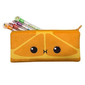 Scentco Cutie Fruities Pencil Pouch - School, Office, Travel Storage Case - Orange Scented
