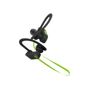 klipxtreme jogbudz ii sports earphones with mic lightweight water-resistant earbuds with ear hooks compatible with siri and google voice, wireless headphones (green)