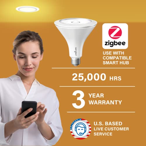 Sengled Smart Flood Light Bulbs work with SmartThings Hub, Echo 4th, Echo Plus, Alexa, Google, Zigbee Hub Required, PAR38 Led Bulb Motion Sensor Light Outdoor, Dusk to Dawn, 3000K, 1200LM, 1 Pack