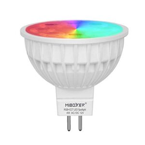 lgidtech fut104 miboxer 4w mr16 led 2.4ghz bulb spotlight gu5.3 socket ac/dc 12v rgb+cct color and temperature changeable dimmable,but single bulb wouldn’t work.controller and hub is sold separately