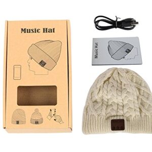 BearsFire Wireless Music Beanie Hat with Bluetooth Headphones Speaker Mic Winter Warm Skull Running Knit Cap for Men Women