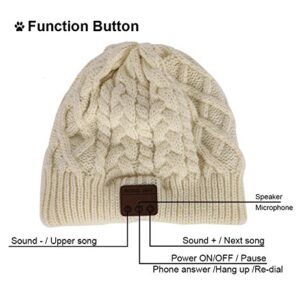 BearsFire Wireless Music Beanie Hat with Bluetooth Headphones Speaker Mic Winter Warm Skull Running Knit Cap for Men Women