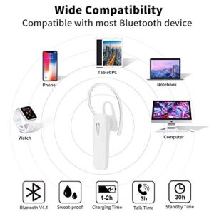 Tihebeyan 1 PC Portable Business Earhook Headphones Noise Cancelling True Wireless Bluetooth Headset(White)