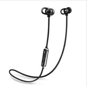 aceplus wireless bluetooth headphones bts-12 sports earphones with hd stereo; great for running and working out; 5-hour play time; magnetic design in black