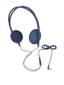 incase men’s pivot on-ear lite headphones, dove/fluro blue