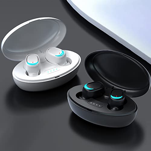 Gecau Bluetooth 5.2 Wireless Earbuds, Touch-Control Earphones, with Noise Cancelling, Low Power, Power Display, IPX5 Waterproof, for Sports/Working