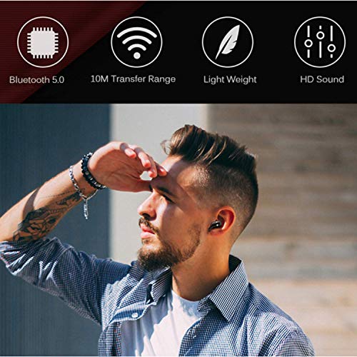 Wireless Earbuds, Bluetooth 5.0 Headphones True Wireless Earbuds Sports in-Ear TWS Stereo HiFi Sound Bluetooth Earbuds 30H Playtime Wireless Earphones with Charging Case for iOS Android [2021 Version]