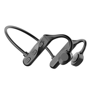 wireless bone conduction headphones, open ear sports bluetooth headset,built-in mic and ipx5 waterproof certified for workouts, night running, cycling (black)