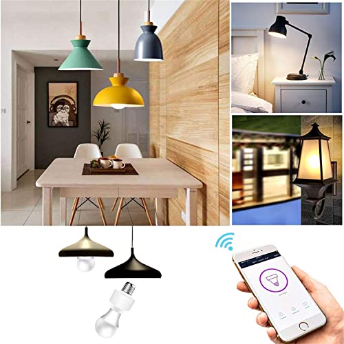 Bahong Smart WiFi Light Socket,Smart Home Mini Socket,E26/E27 Lamp Bulb Adapter with APP Remote Control Timer,Wireless Remote Control Lamp Holder,Only Support 2.4GHz Network (1PC)
