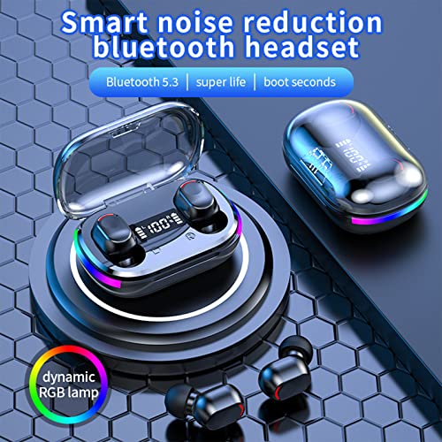 Digital Display Bluetooth 5.3 Earbuds, Light-Weight TWS-Headphones, Touch-Control Sport Earphones, with IPX5 Waterproof, 200mAh, Low Latency, for Sports Working Music