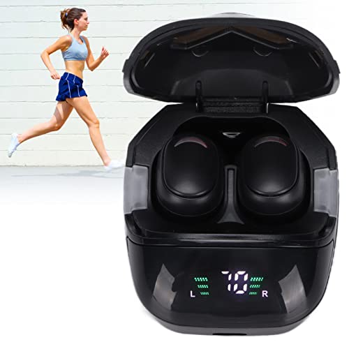 EBTOOLS Wireless Bluetooth Headphones, Bluetooth 5.0 LED Digital Display HiFi Sports Earphones, with Charging Box, Suitable for Exercise, Running, Hiking, Travel