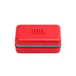 JBL ENDURANCE PEAK - True Wireless Earbuds, Bluetooth Sport Headphones with Microphone, Waterproof, up to 28 Hours Battery, Charging Case and Quick Charge, Works with Android and Apple iOS (red)