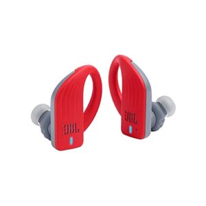 JBL ENDURANCE PEAK - True Wireless Earbuds, Bluetooth Sport Headphones with Microphone, Waterproof, up to 28 Hours Battery, Charging Case and Quick Charge, Works with Android and Apple iOS (red)