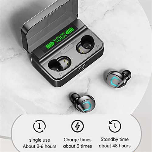 HiFi Bluetooth Earbuds, Digital Display Touch-Control,Intelligent Noise Reduction LED Intelligent Digital Display, 8D Stereo Sports Earbuds