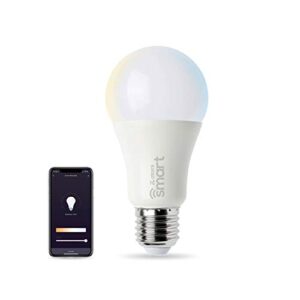 atomi smart wifi white led bulb with dimmable and tunable white light (2700k-6000k), e26 a19, no hub required, 60w equivalent, free app download, compatible with alexa & google home, 1-pack