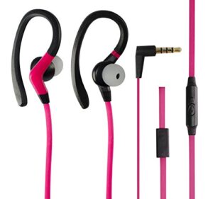 iworks ieb-825-pnk ipx-7 waterproof athletic sports earbuds, pink