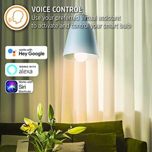 Energizer Connect Smart A19 LED Warm White Light Bulb with Voice Control and Remote Access Through Your Smartphone | Compatible with Alexa and Google Assistant, 4 Pack