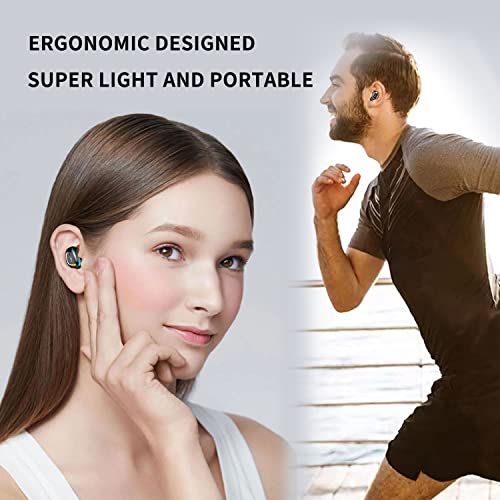 Jiying T50 Wireless Earbuds Bluetooth Headphones with Charging Case IPX7 Waterproof Stereo Earphones in Ear Built in Mic Headset for Sport with Premium Fidelity Sound Quality