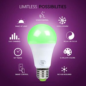 Flux WiFi Smart LED Light Bulb - Compatible with Alexa, Google Home Assistant & IFTTT - Smartphone Controlled Multicolored Color Changing Lights - Sunrise Wake Up Light & Dimmable Night Light