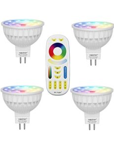 mi light mr16 color changing led spotlight rgb +cct 4 watt 4pack and with 4-zone fut092 remote