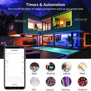 Smart WiFi Bulb,Smartlife APP,LED RGB Color Changing, 2700K-6500K, No Hub Required, A19 E26 Tuya 10W (100W Equivalent) LED Light Bulb,Pack of 2