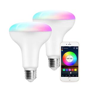magiclight smart br30 flood light bulbs, dimmable color changing 100w equivalent led recessed can light, wifi light bulbs, work with alexa google assistant smartthings (2pack)