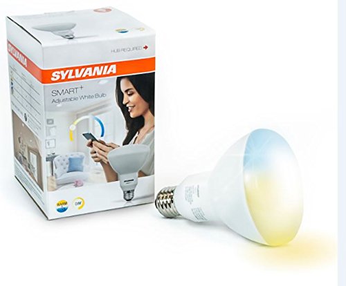 SYLVANIA SMART Zigbee Adjustable White BR30 LED Light Bulb for Alexa / Google Assistant, 9.5W, 2700K - 6500K, Hub Required - 1 Pack (73740)