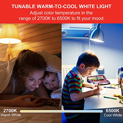 Sengled Smart LED Tunable White A19 Starter Kit, 60W Equivalent, 2 Smart Light Bulbs & Hub, Soft White to Daylight 2700-6500K, Works with Alexa, Google Assistant and Siri