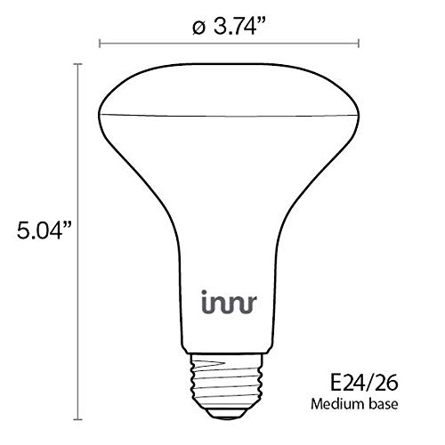 innr Zigbee Smart Bulb, Smart Flood Light White, Works with Philips Hue, Alexa, Hey Google, SmartThings (Hub Required), Dimmable, Warm White LED Light Bulb BR30 with E26 Base, 2-Pack, BE 220-2