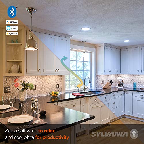 SYLVANIA SMART+ Bluetooth Full Color and Tunable White A19 LED Bulb, Fully Dimmable, Compatible with Alexa, Apple HomeKit and Google Assistant, 1 pack