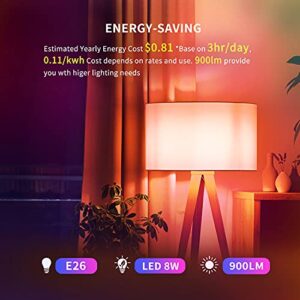 YEELIGHT Alexa Light Bulb, Smart Light Bulbs, Smart Bulbs That Work with Alexa & Google Home, Razer Chroma, A19 RGBW LED WiFi Light Bulbs No Hub Required, 60W Equivalent 900LM CRI>80 2 Pack