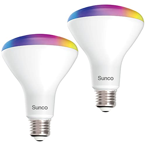 Sunco Lighting BR30 Alexa Smart Flood Light Bulbs, Color Changing LED Recessed WiFi Bulb, 8W, RGBCW, Dimmable, 650 LM, Compatible with Alexa & Google Assistant, E26 Base, No Hub Required 2 Pack