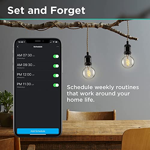 iHome Spectra Smart Spiral Edison Bulb, G25/E26 LED White Lights, 400 Lumens, 5.5W (40W Equivalent), Tunable and Dimmable White WiFi Smart Bulb, Works with Alexa and Google Home, 2 Pack