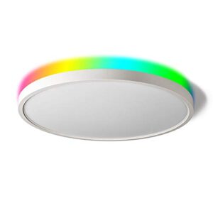 taloya smart ceiling light flush mount led wifi, compatible with alexa google home, dimmable low profile ambient light fixture for bedroom living room,12 inch 24w