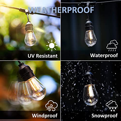 XMCOSY+ Outdoor String Lights, 98 Ft Smart Patio Lights LED String Lights, 30 Dimmable Edison Shatterproof Bulbs, WiFi Control, Work with Alexa, Waterproof String Lights for Outside Bistro Porch