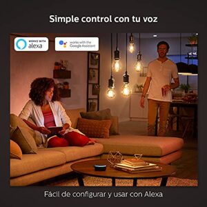 Philips Hue White Ambiance Dimmable Smart Filament ST19, Warm-White to Cool-White LED Vintage Edison Bulb, Bluetooth & Hub Compatible (Hue Hub Optional), Voice Activated with Alexa