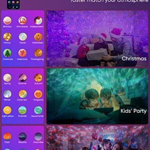 Star Projector Galaxy Night Light Projector - 48 Light Effect Themes, Remote Control, Bluetooth Speaker, Wi-Fi APP - Galaxy Projector for Bedroom, Kids Adults, Party Light, Room Decor