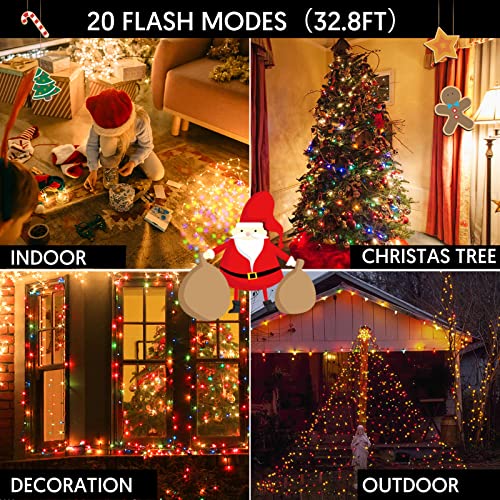 AvatarControls 32.8ft Smart Fairy Lights Works w/ Alexa Google, Color Changing LED Lights With Remote&APP, Music Sync Fairy Lights with 20 Flash Modes, Dreamcolor Plug In USB String Lights with Timer