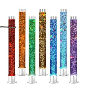 playlearn 4 foot led sensory bubble tube lamp – fake fish tank bubble light – remote control – with secure wall mounted bracket