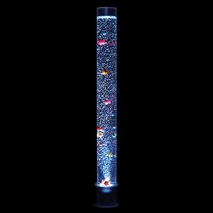 Playlearn 4 Foot LED Sensory Bubble Tube Lamp - Fake Fish Tank Bubble Light - Remote Control - With Secure Wall Mounted Bracket