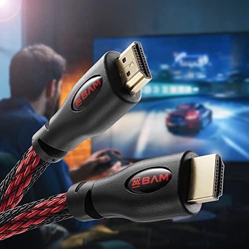 BAM 3 Pack High Speed 4K HDMI Cables - 3' Long