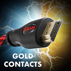 BAM 3 Pack High Speed 4K HDMI Cables - 3' Long