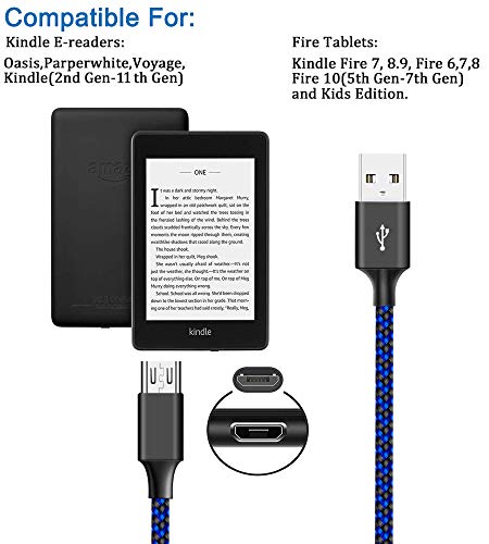 Micro USB Charging Cable 6FT Compatible with Fire HD HDX Tablet 7 8 10,Fast PS4 Charger Cord for Xbox One S/X/Elite,Playstation 4,PS4 Pro/Slim,Samsung S7/S4/J7/J3.Android Cord for Kindle,LG,HTC,Moto