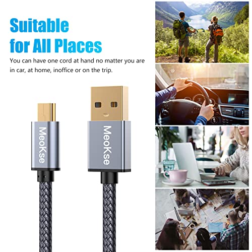 NA Meokse 20ft Mini USB Cable Portable USB 2.0 Type A to Mini B High Speed Data Charging Cable Compatible with Hero HD, Cell Phones, MP3 Players, Dash Cams, Digital Cameras, Dash Cams 6M